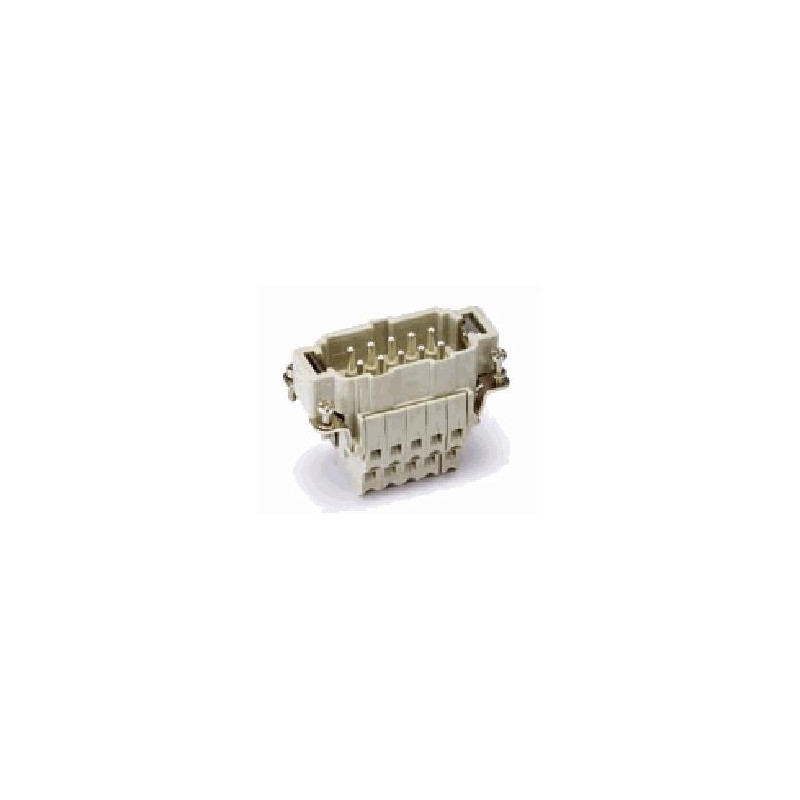 Insert HE, Raccordement à ressort, mâle, 10 pin, 16A, Polycarbonate, 10B 